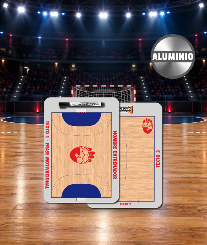 Lavagna tattica da pallamano Casual Alluminio, fronte e retro, sul campo di un palazzetto